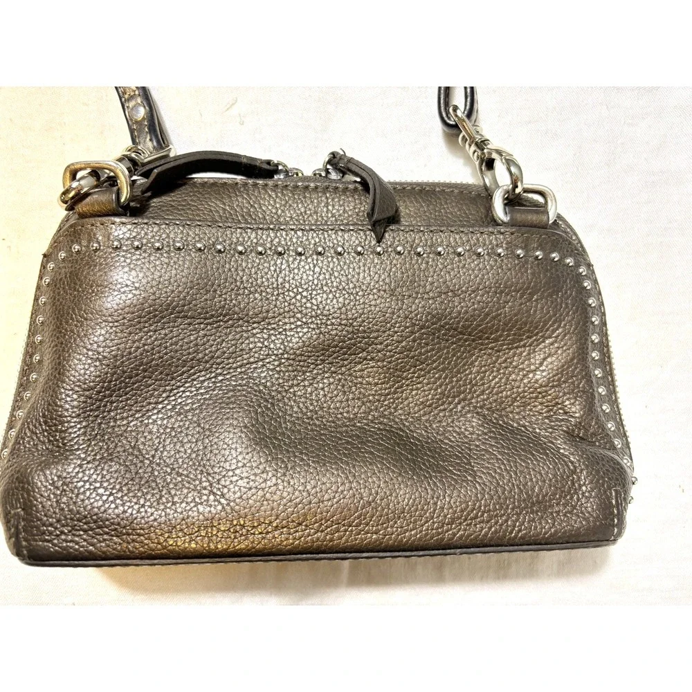 BRIGHTON‎ Pretty Tough Jojo Domed Pewter Studded Organizer Crossbody Bag